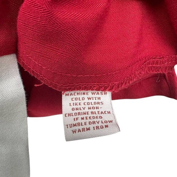 Caribbean Mens M Maroon Ivory Tropical Shirt Beach Resort Wear Button Up Collar - Picture 12 of 12